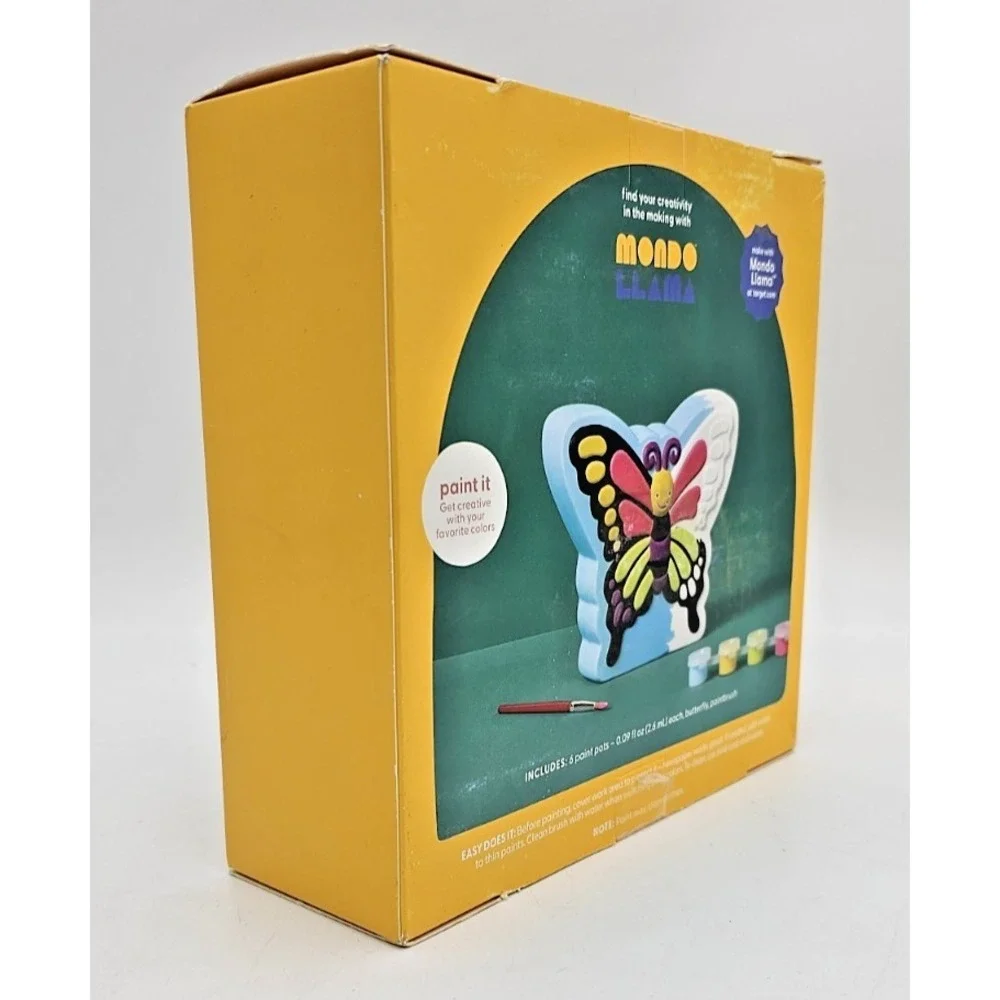 2 Mondo Llama Paint-Your-Own Ice Cream & Butterfly  Craft Kits DISTRESSED BOXES